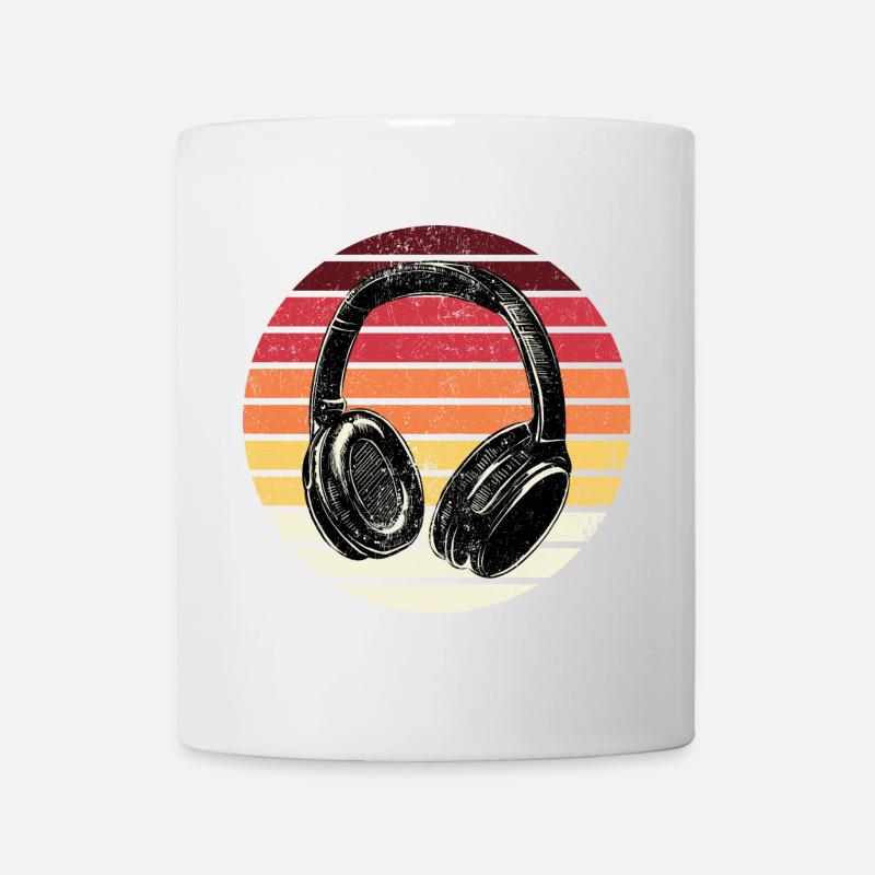 Retro Sunset Kopfhörer - Tasse - Weiß