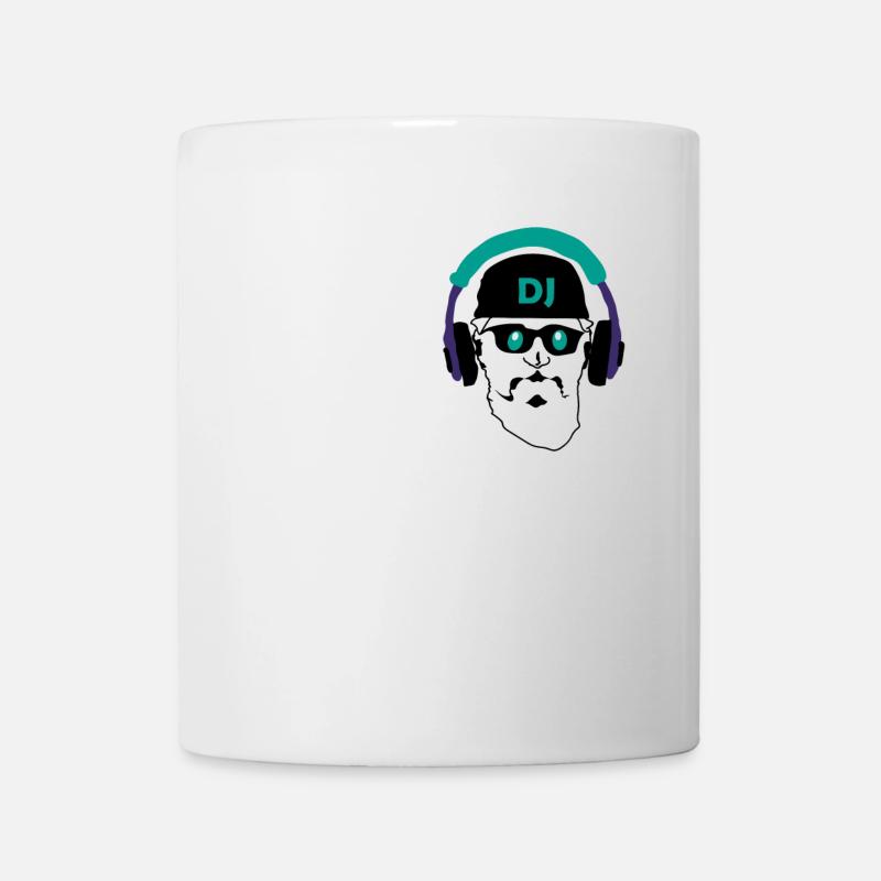 Dessin casque de DJ néon - Mug blanc - blanc