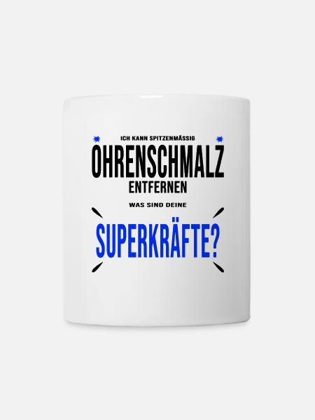 Ohrenarzt Ohren Ohrenschmalz Geschenk lustig - Tasse - Weiß