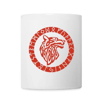 Wikinger-Emblem des Roten Wolfes - Tasse - Weiß - Vorne