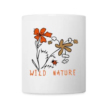Meadows flowers with ladybugs, wild nature - Mug - white - Front