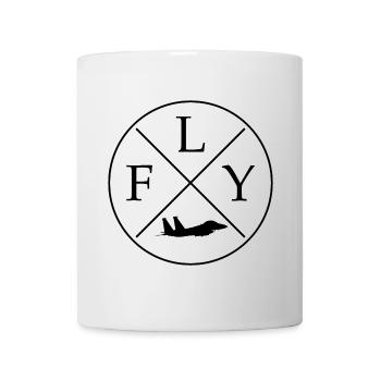 FLY Logo Jet Fighter - Mug - white - Front