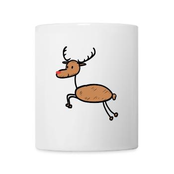Lustig Rentier Weihnachten - Tasse - Weiß - Vorne