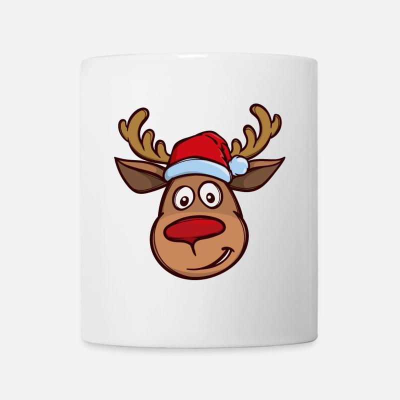 Weihnachten Rentier Gesicht - Tasse - Weiß