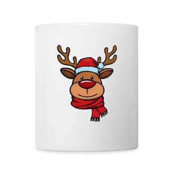 Noël Xmas le visage de renne - Mug blanc - blanc - Devant