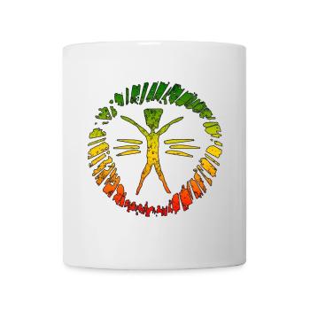 Hippie Reggaezeichen mit Farbverlauf - Tasse - Weiß - Vorne