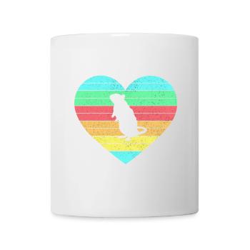 Mouse heart design with rainbow / gift - Mug - white - Front