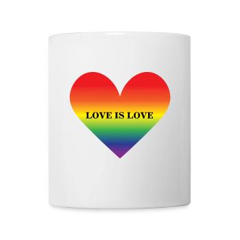 Rainbow Heart Love Is Love Design - Mug blanc - blanc - Devant