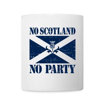 No Scotland No Party Saltire Flag Slogan - Tasse - Weiß - Vorne