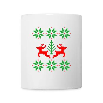 Hirsch Herz Ugly Xmas Hässliche Weihnachten - Tasse - Weiß - Vorne
