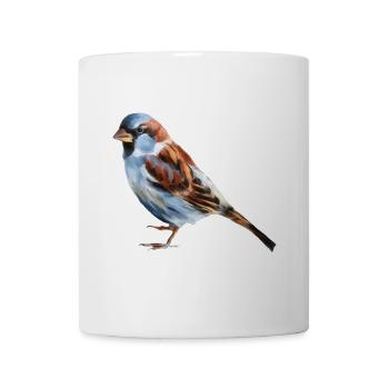 Vogel Spatz  - Tasse - Weiß - Vorne