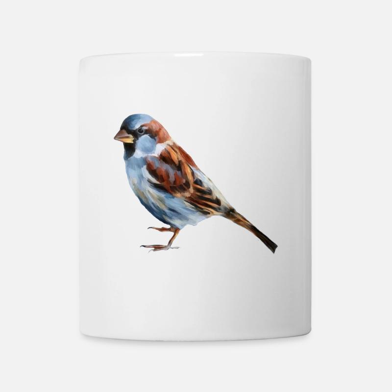 Vogel Spatz  - Tasse - Weiß