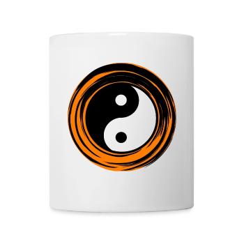 Yin-Yang orange - Mug blanc - blanc - Devant