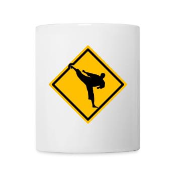 Karate Warning Sign Yokogeri - Mug - white - Front