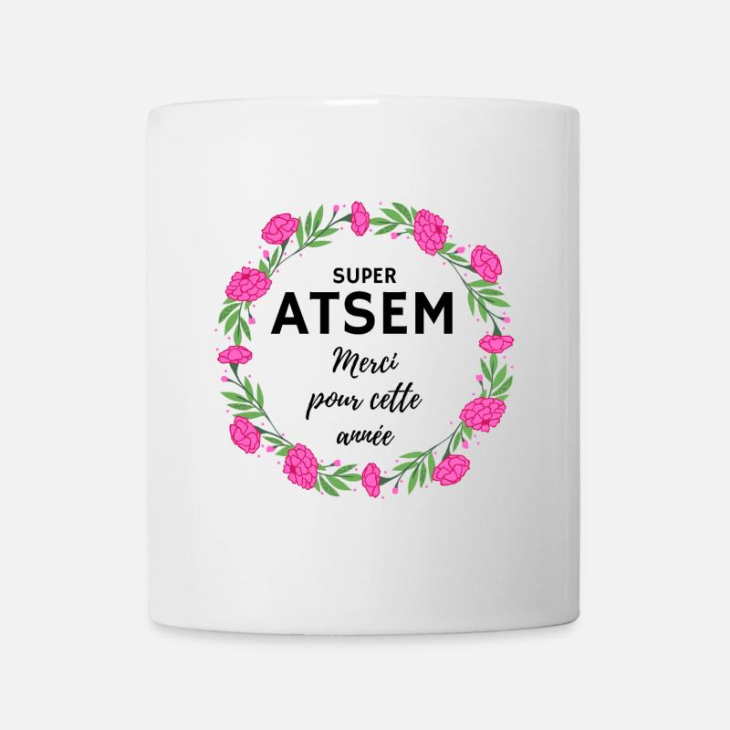 Super Atsem Merci pour cette année fleurs rose - Mug blanc - blanc