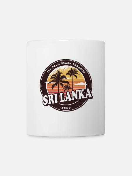 Sri Lanka Vintage Beach Design / Geschenkidee - Tasse - Weiß
