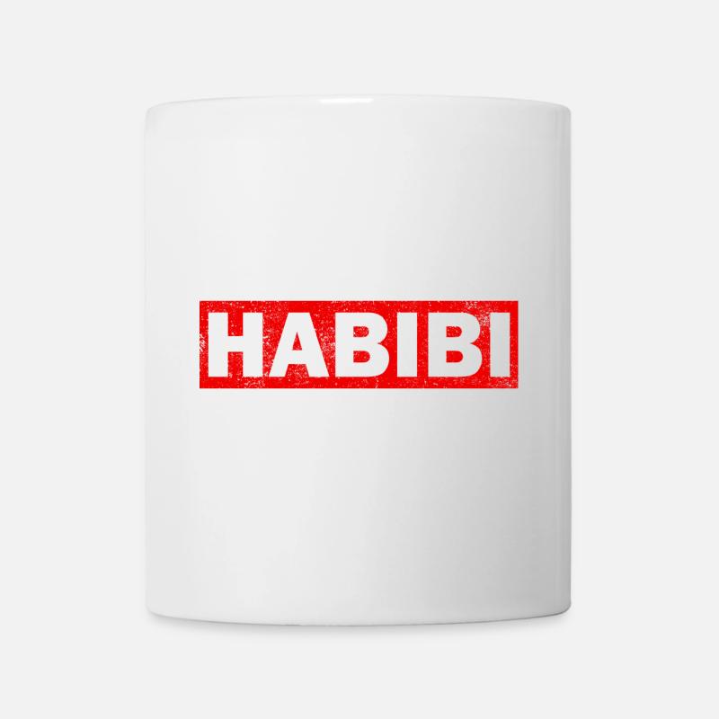 Habibi Arabisch Liebste Rot Islam Muslim Geschenk - Tasse - Weiß