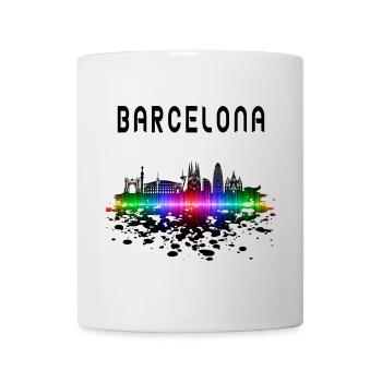 Cadeau/design Splash Skyline de Barcelone - Mug blanc - blanc - Devant
