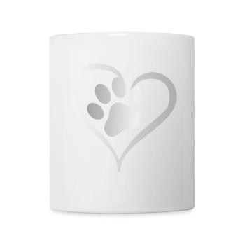 Katze mit Pfote in Herz Pfodenherz Pfotenherz - Tasse - Weiß - Vorne
