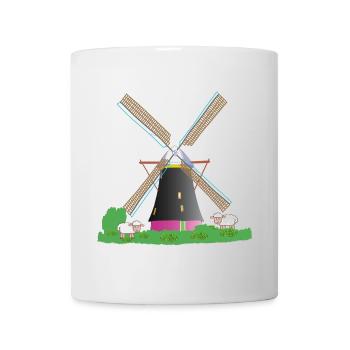 Windmühle mit Schafen - Tasse - Weiß - Vorne