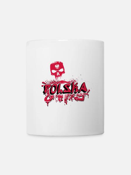 Poland graffiti skull design - Mug - white