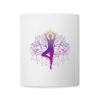 Yoga Arbre Zen Mandala Méditation Namaste cadeau - Mug blanc - blanc - Devant