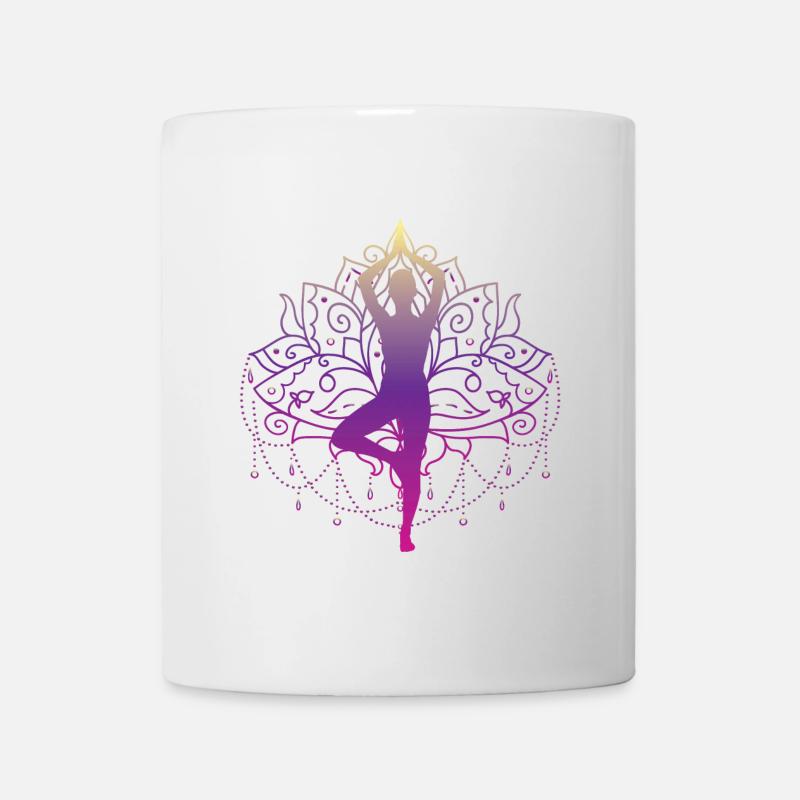 Yoga Baum Zen Mandala Meditation Namaste Geschenk - Tasse - Weiß