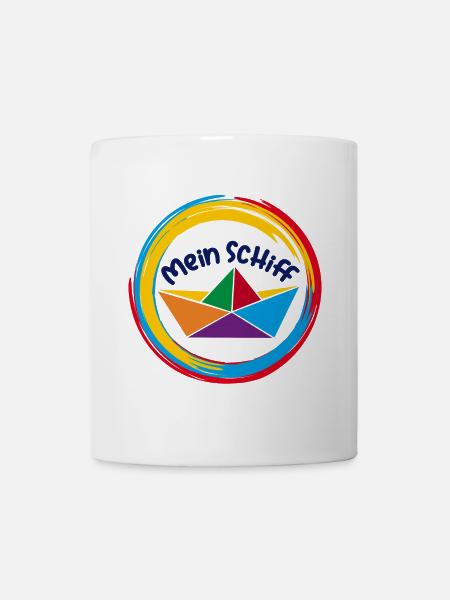 Mein Schiff buntes Papierschiffchen - Tasse - Weiß