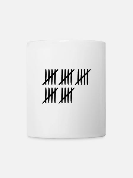 25 anniversaire Liste-barres - 25 ans - Mug blanc - blanc