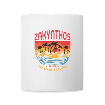 Zakynthos Griechenland Design mit Palmen - Tasse - Weiß - Vorne