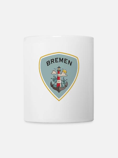 Bremen Leuchtturm Wappen Design - Tasse - Weiß