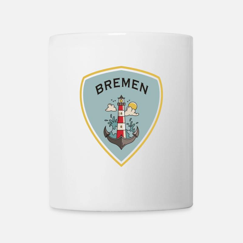 Bremen Leuchtturm Wappen Design - Tasse - Weiß