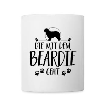 DIE MIT DEM BEARDIE GEHT Wilsigns Hunde Spruch - Tasse - Weiß - Vorne