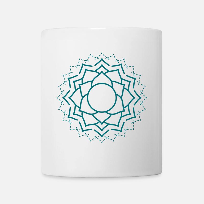 Motif floral complexe de mandala - Mug blanc - blanc