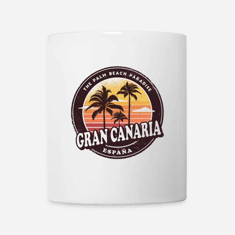Gran Canaria Espagne Vintage Beach Design - Mug blanc - blanc