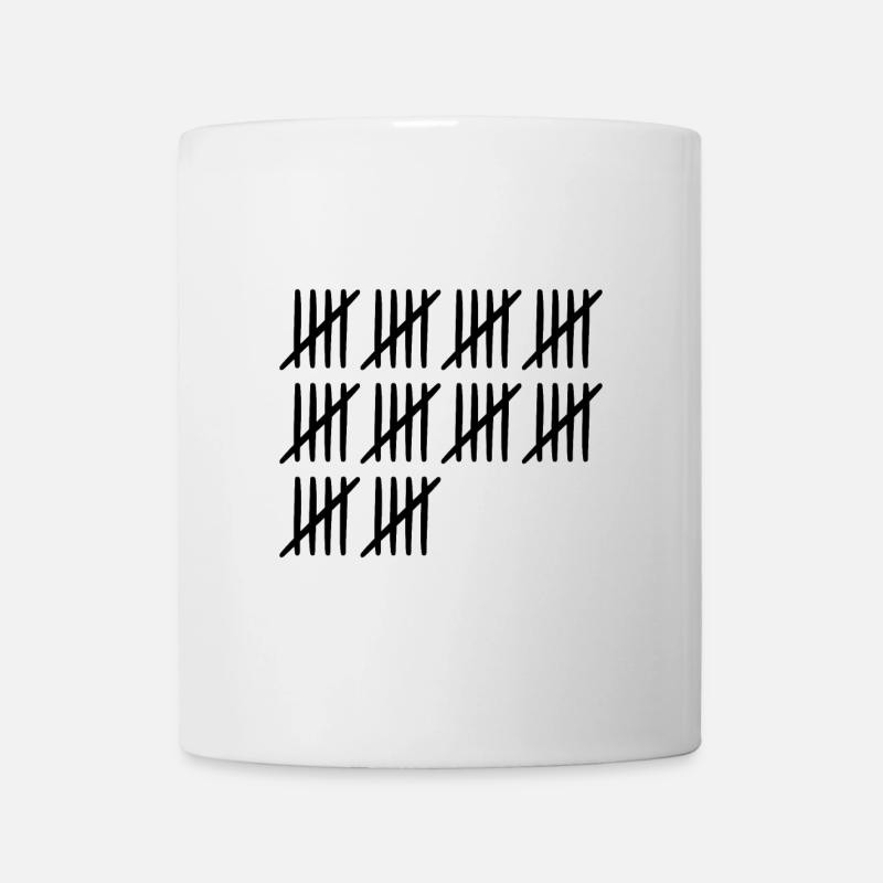 50 anniversaire Liste-barres - 50 ans - Mug blanc - blanc