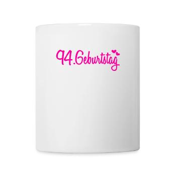 94 Geburtstag Gästebuch 94 Jahre Geschenk - Tasse - Weiß - Vorne