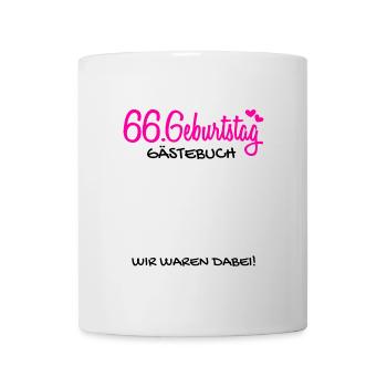 66 Geburtstag Gästebuch - 66 Jahre Geschenk - Tasse - Weiß - Vorne