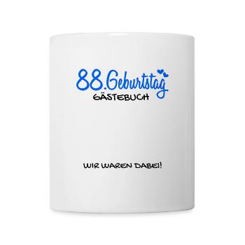 88 Geburtstag Gästebuch - 88 Jahre Geschenk - Tasse - Weiß - Vorne