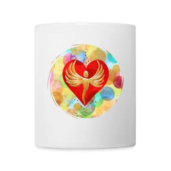 EngelHerz der Regenbogen Dimension - Sonja Ariel - Tasse - Weiß - Vorne