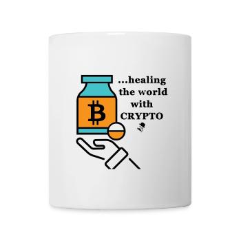 Bitcoin Icon Meme - Tasse - Weiß - Vorne