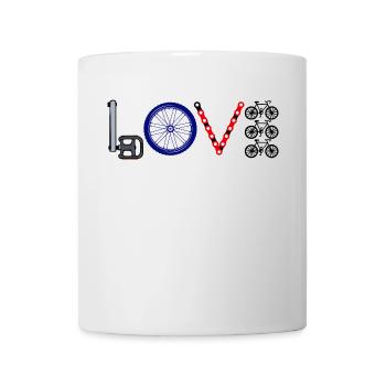 Liebe Fahrrad Rad - Tasse - Weiß - Vorne