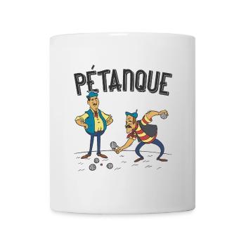 Petanque two players with boules balls boules boule - Mug - white - Front