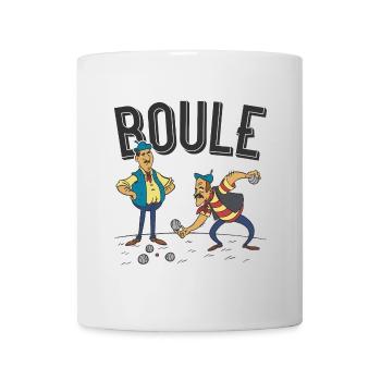 Pétanque deux joueurs avec boules de pétanque boules - Mug blanc - blanc - Devant