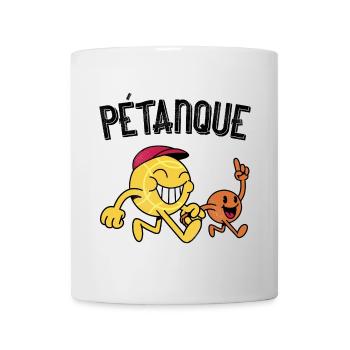 Boulette de pétanque avec boules de porc - Mug blanc - blanc - Devant