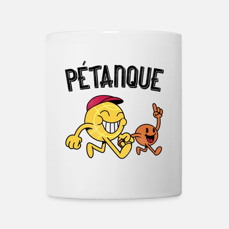 Petanque Boulekugel mit Schweinchen gehen Boulen - Tasse - Weiß