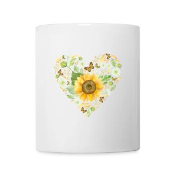 Sunflower Heart Autumn Blossoms Outfit Shirt - Mug - white - Front