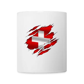 Schweiz - Schweiz - Schweiz - zerrissene Flagge - Tasse - Weiß - Vorne