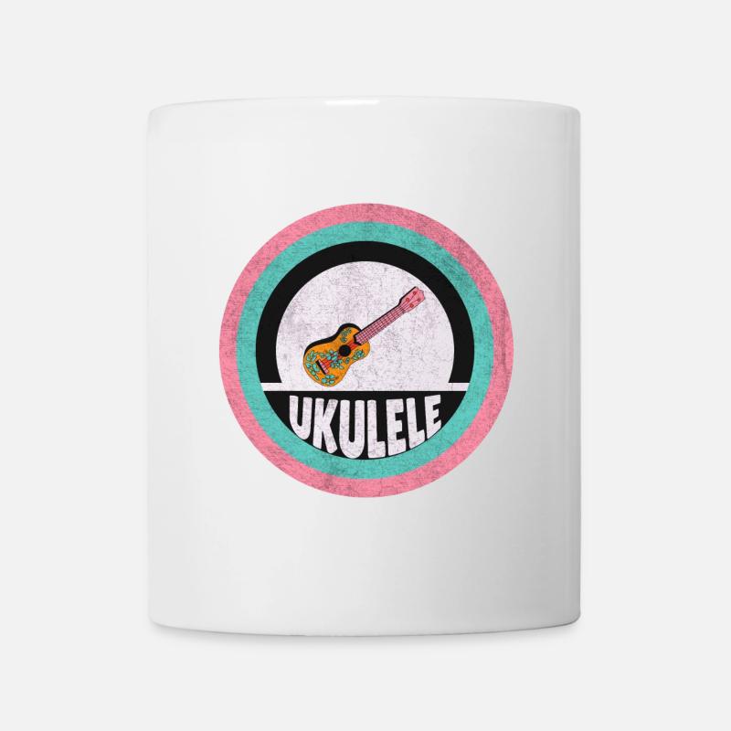 Ukulélé vintage Hawaii - Mug blanc - blanc