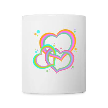 Des cœurs colorés entrelacés pour vous! - Mug blanc - blanc - Devant